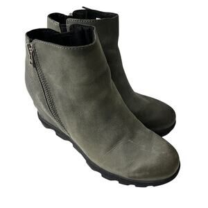 Sorel Womens Joan Of Arctic Wedge II Zip Boots Size 8.5 Gray